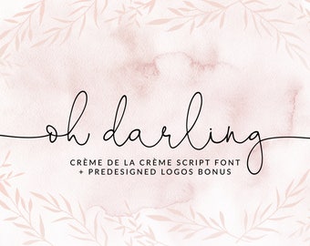 Calligraphy Font, Modern Calligraphy, Digital Fonts, Wedding Font, Invitation Font, Script Font, Digital Download, Font, Oh Darling Font