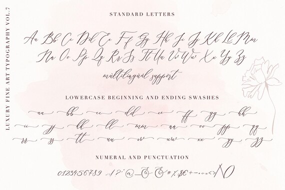 Calligraphy Font Modern Calligraphy Digital Fonts Wedding Etsy