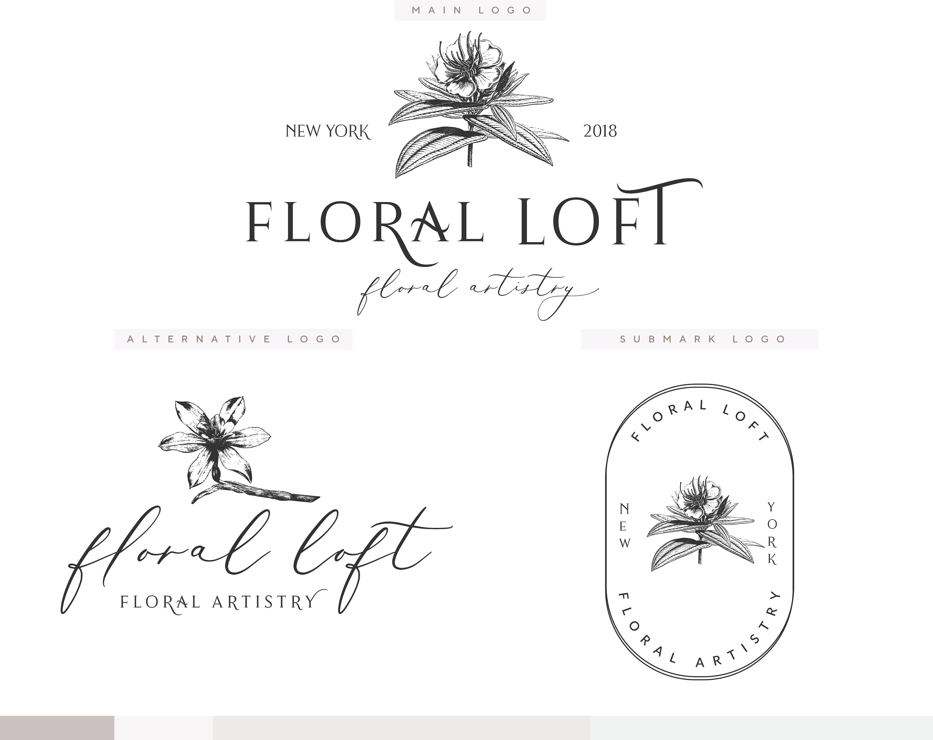 Flower Boutique Logo Floral Wedding Logo Botanical Logo Etsy