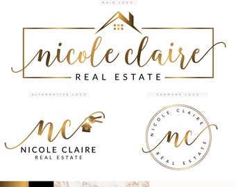 Real Estate Logo Design, House Key Logo, Luxury House Logo Design, Real Estate Branding kit, Key logo, Key Branding Package, Hotel Logo set