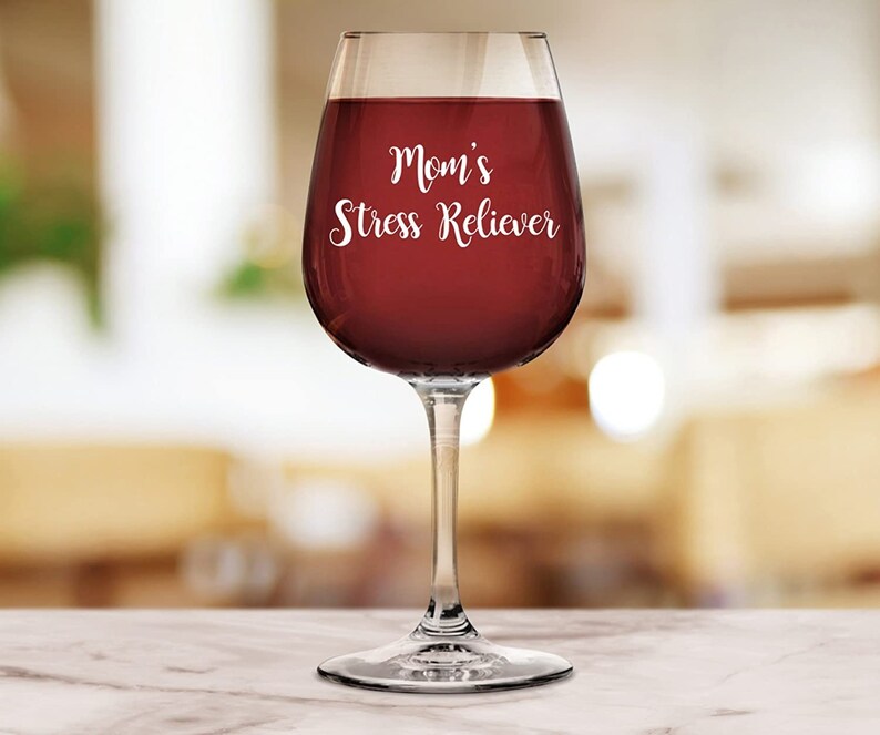 Mom/'s Stress Reliever Funny Wine Glass Best Mother/'s Day Gifts for Mom Daughter Unique Gag Gifts for Women from Husband Fun... Son