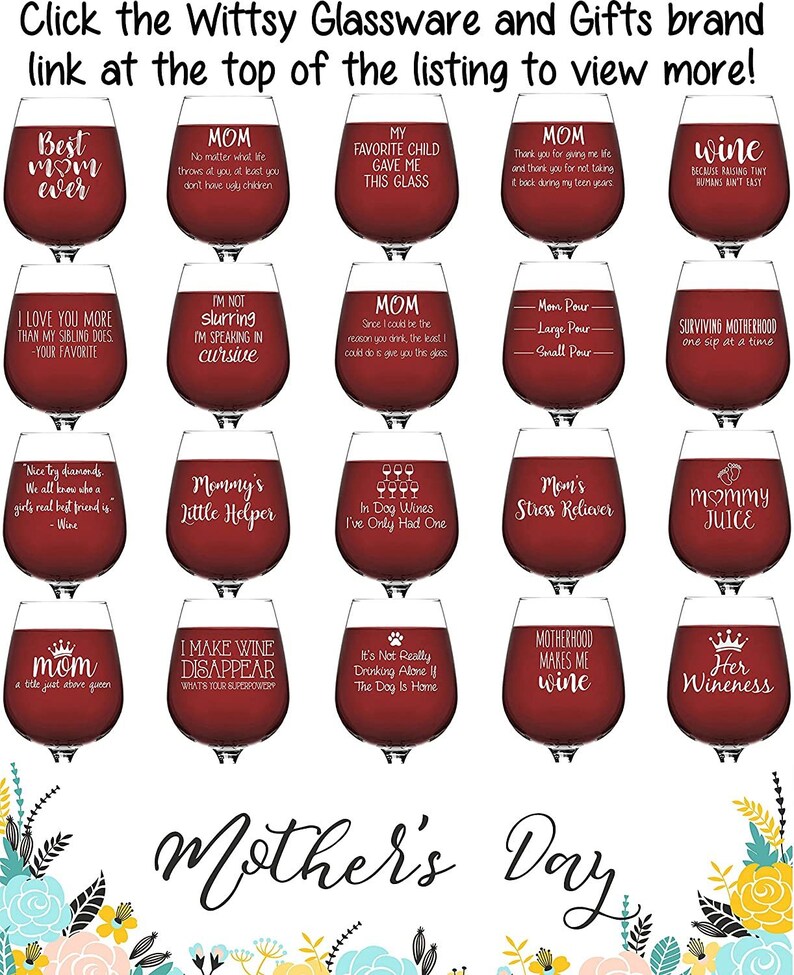 Mom/'s Stress Reliever Funny Wine Glass Best Mother/'s Day Gifts for Mom Daughter Unique Gag Gifts for Women from Husband Fun... Son