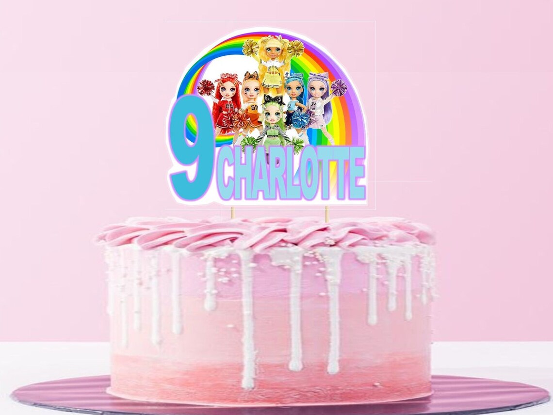 Rainbow High Cake Topper Personalised Kids Party Decoration Etsy