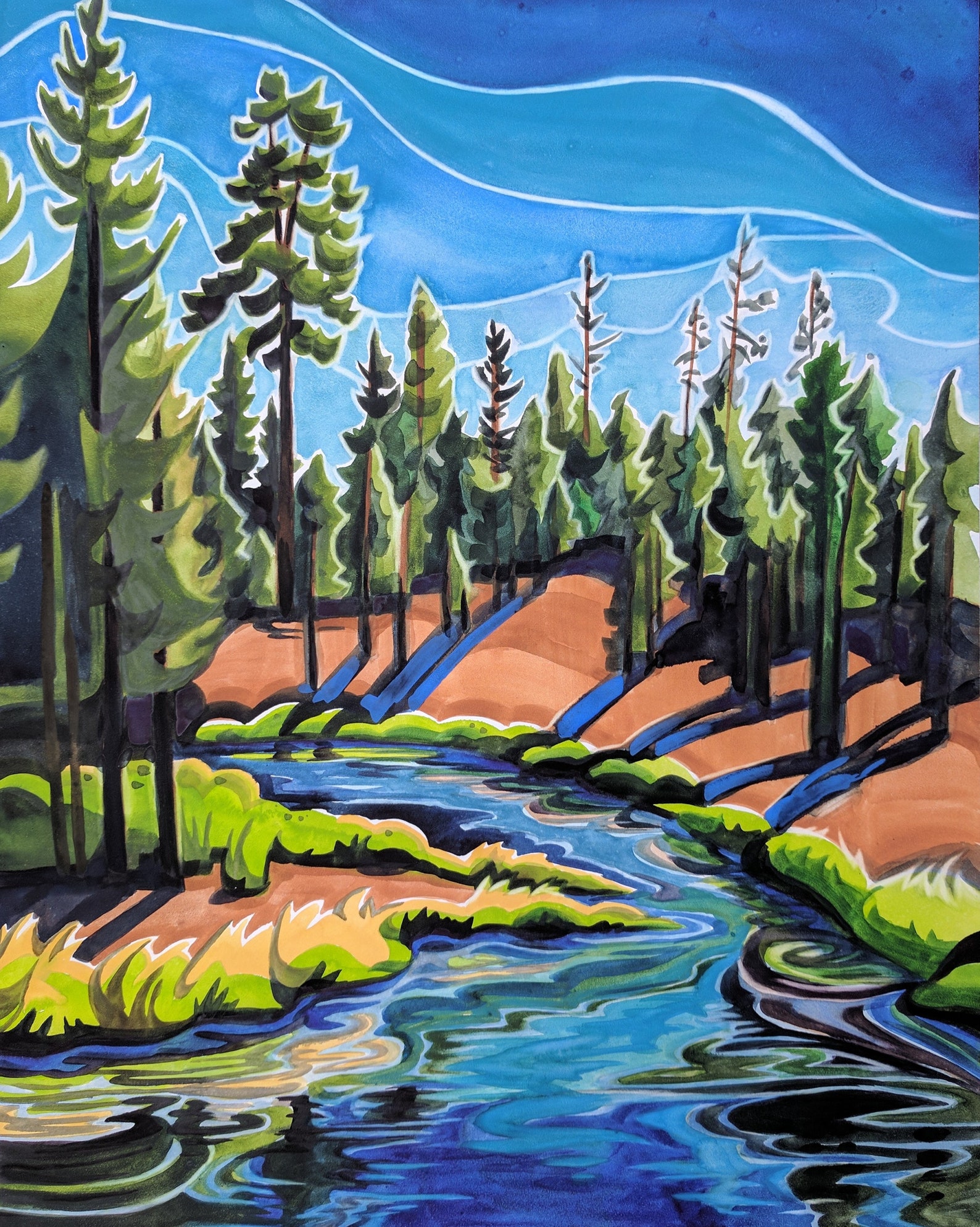 Giclee Archival PRINT Bend Oregon River Scene Landscape Etsy