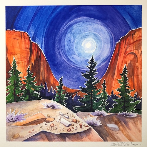 Utah Art Print Arches National Park Painting VW Van Art Etsy