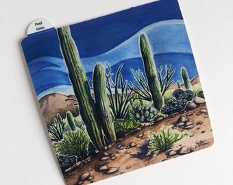 Cactus sticker, Saguaros, Desert, Arizona, Water Bottle sticker, Journal sticker, Car sticker
