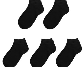 Kids Bamboo School Socks Ankle Super Soft School Uniform Socks Stretch Cuffs Athletic Socks for Boys Girls 5 Pairs