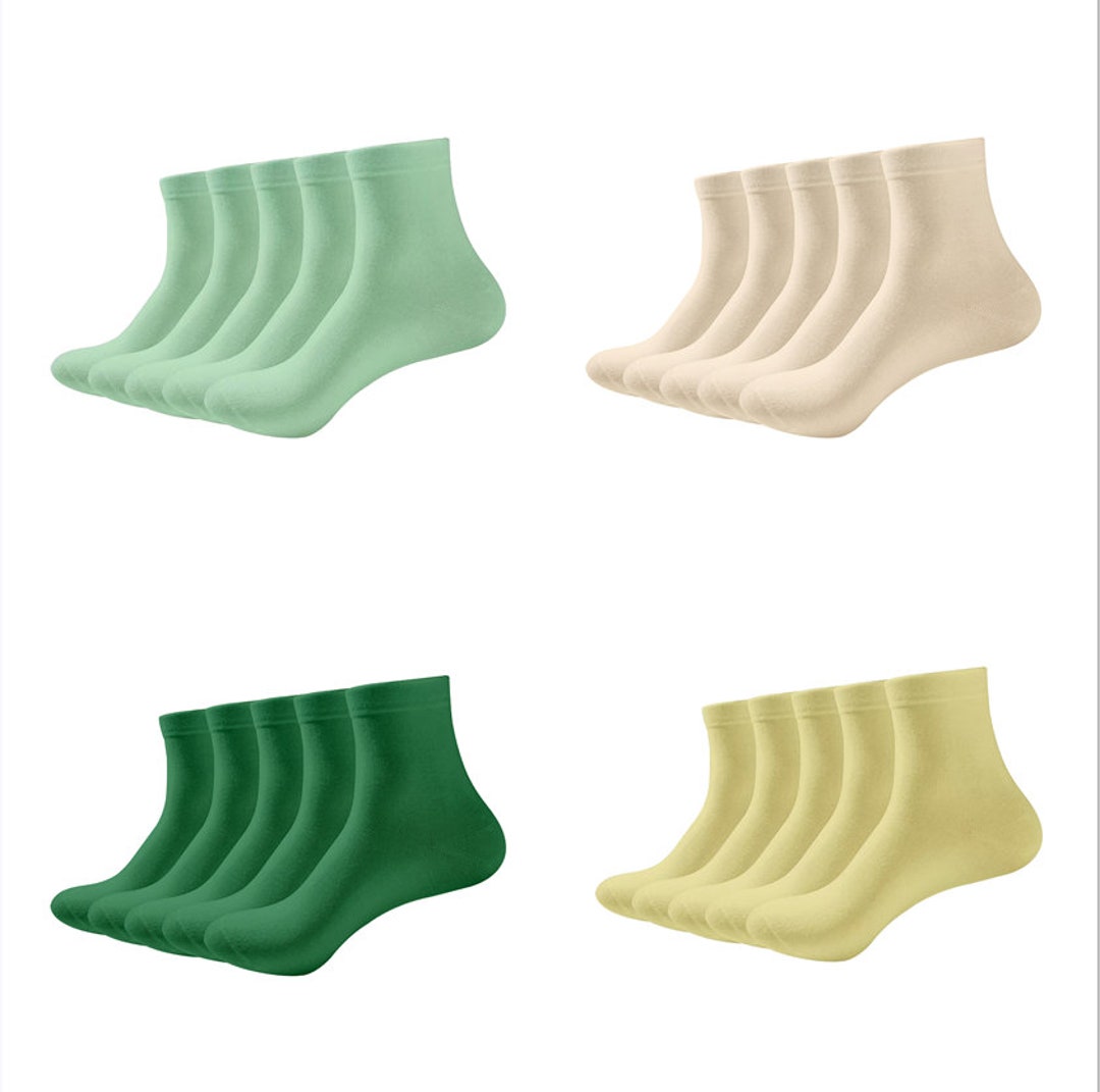 Women Ankle Socks Bamboo Crew Thin Ankle Height Boot Lightweight Color