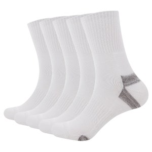 Bamboo Men Ankle Socks Cushion Moisture Wicking Quarter Work Crew Socks Breathable Odor Resistant Athletic Sock 5 Pairs