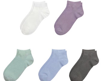 Kids Bamboo School Socks Ankle Super Soft School Uniform Socks Stretch Cuffs Athletic Socks for Boys Girls 5 Pairs