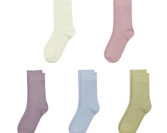 Bamboo Kids Crew Socks School Anti Odor Socks for Boys Girls Uniform Light Weight Flat Seam Socks 5 Pairs