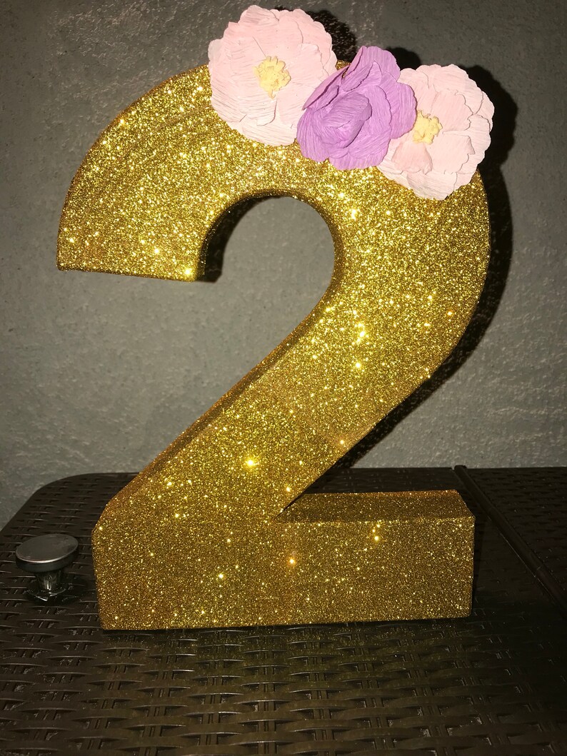 1 ft tall Floral Number 2 Prop
