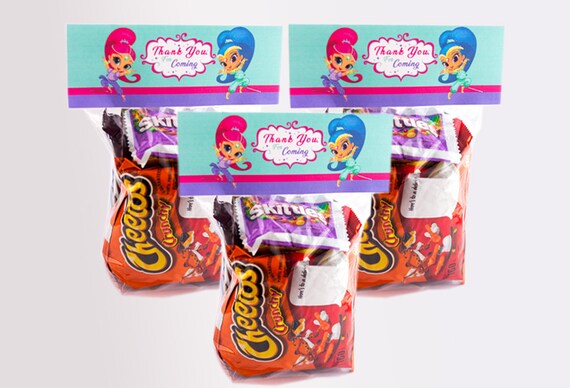 Shimmer and shinne Treat Bag Toppers Candy Bag Toppers Printable Candy Bag Toppers Labels for Birthday Party Favor Bags Instant Download
