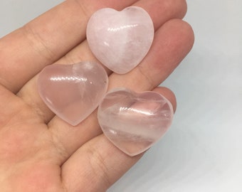 Rose Quartz Hearts/ Polished Rose Quartz/ Crystal Healing/ Self Love/Spa/ Reiki