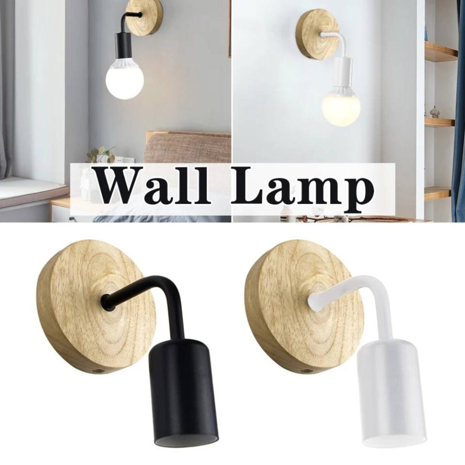 Wall mounted dowel Light Wood Wall Lamp Vintage Retro Decor Etsy