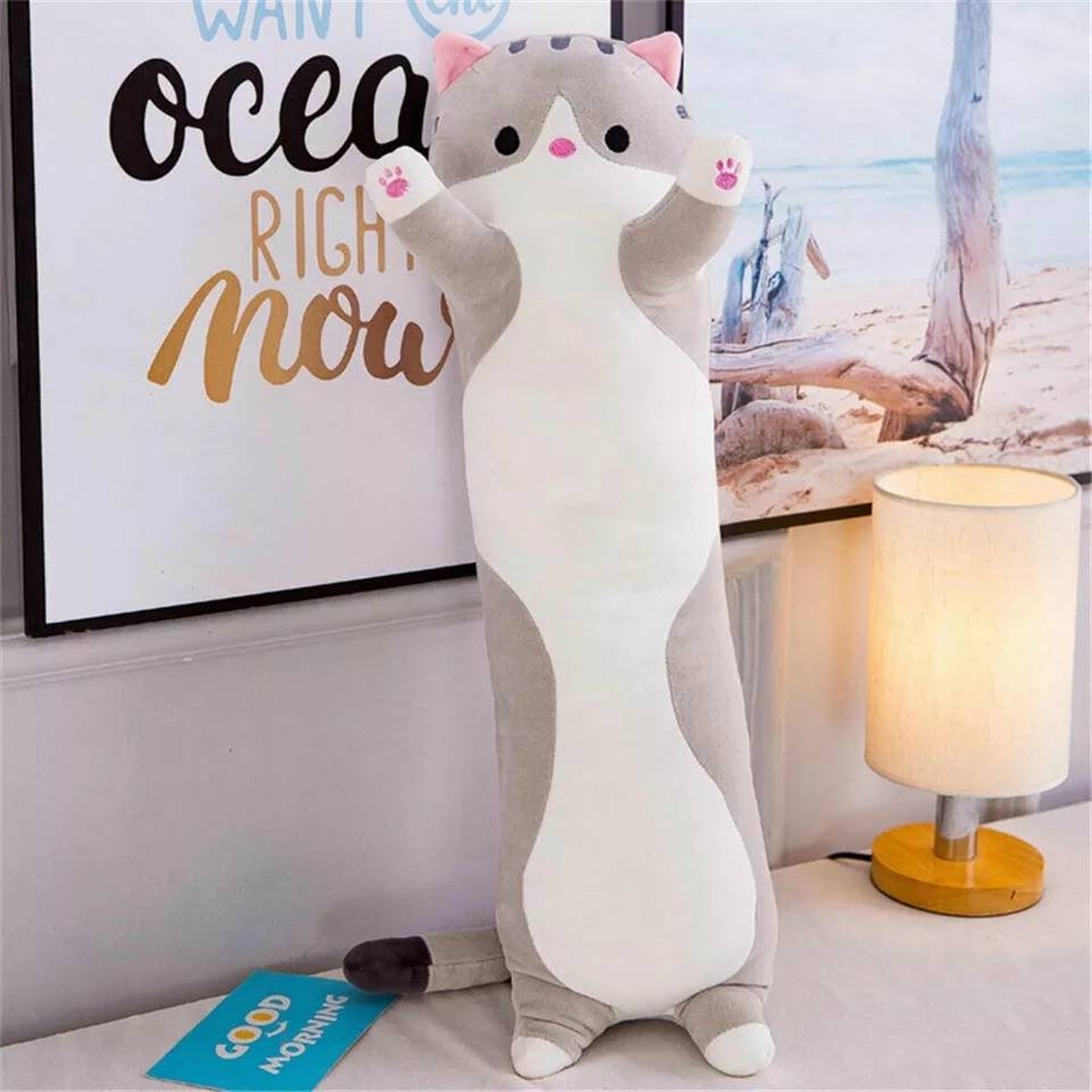 Long Cat Body Pillow Kawaii Cat Stuffed Animal Large Cat Plush | Etsy