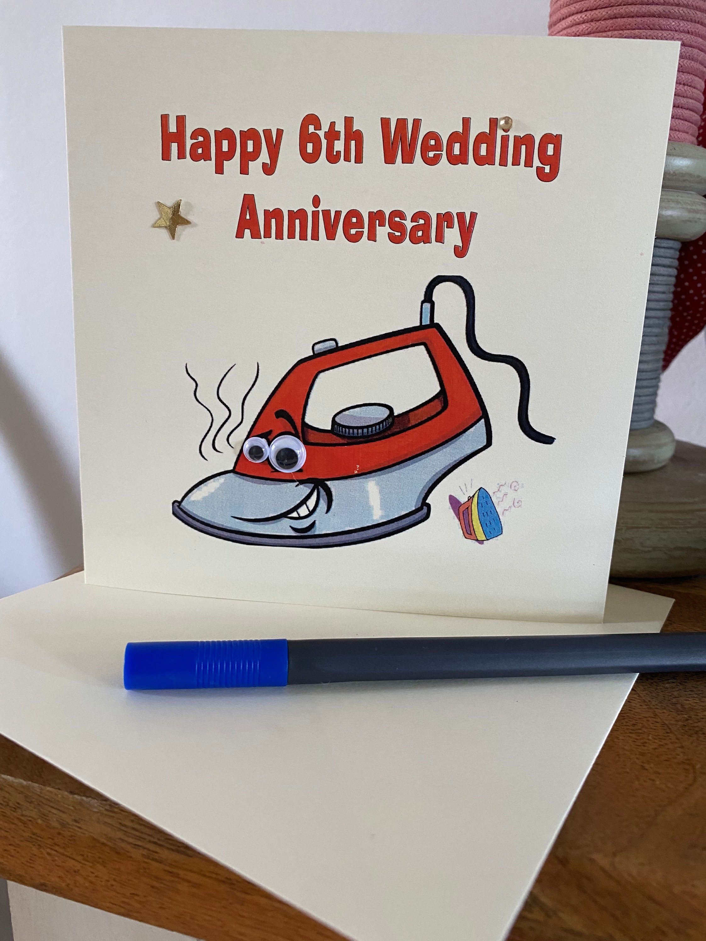 Tarjeta de sexto aniversario de bodas con temática de hierro. Tarjeta de sexto aniversario para esposo. Regalo de sexto aniversario de hierro. - México Tarjeta de sexto aniversario de bodas con temática de hierro. Tarjeta de sexto aniversario para esposo. Regalo de sexto aniversario de hierro. - México