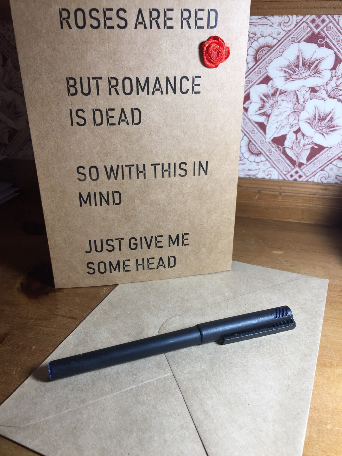 Roses Are Red Romance is Dead Rude Smutty Valentines Day Card Etsy