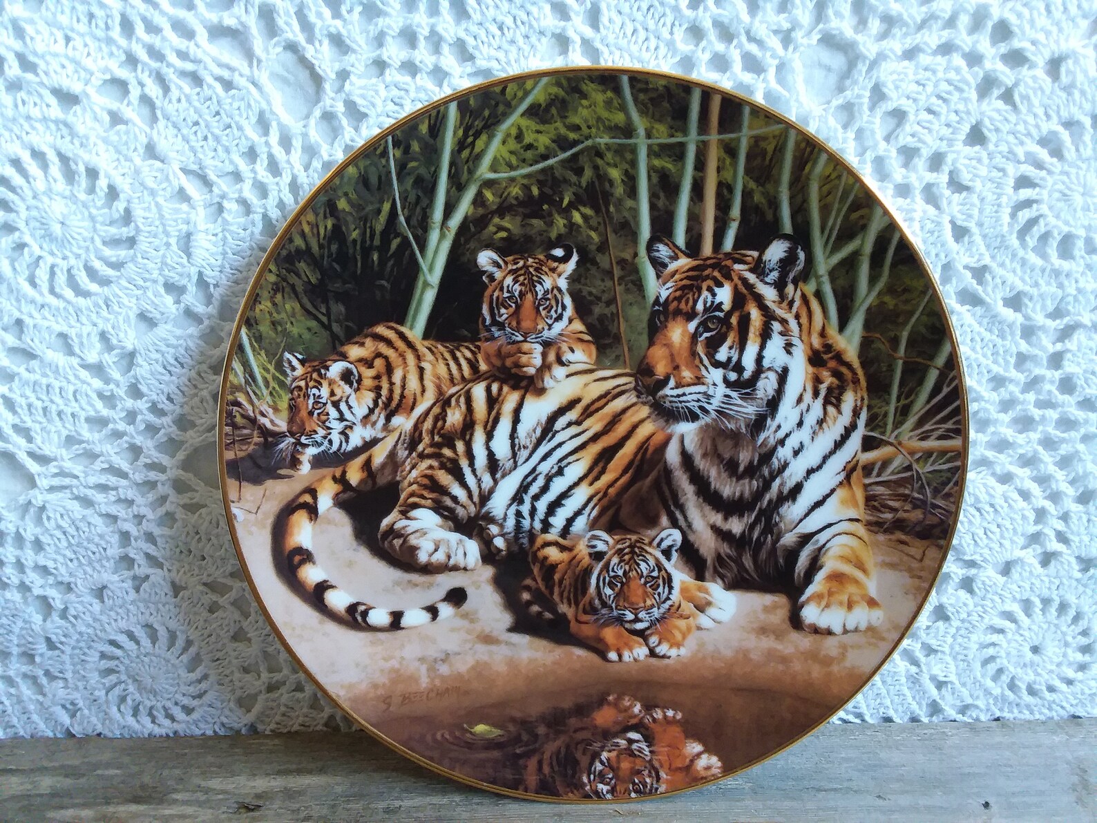 Tiger Plate Vintage Tiger Plate Big Cat Plate Collectible Etsy