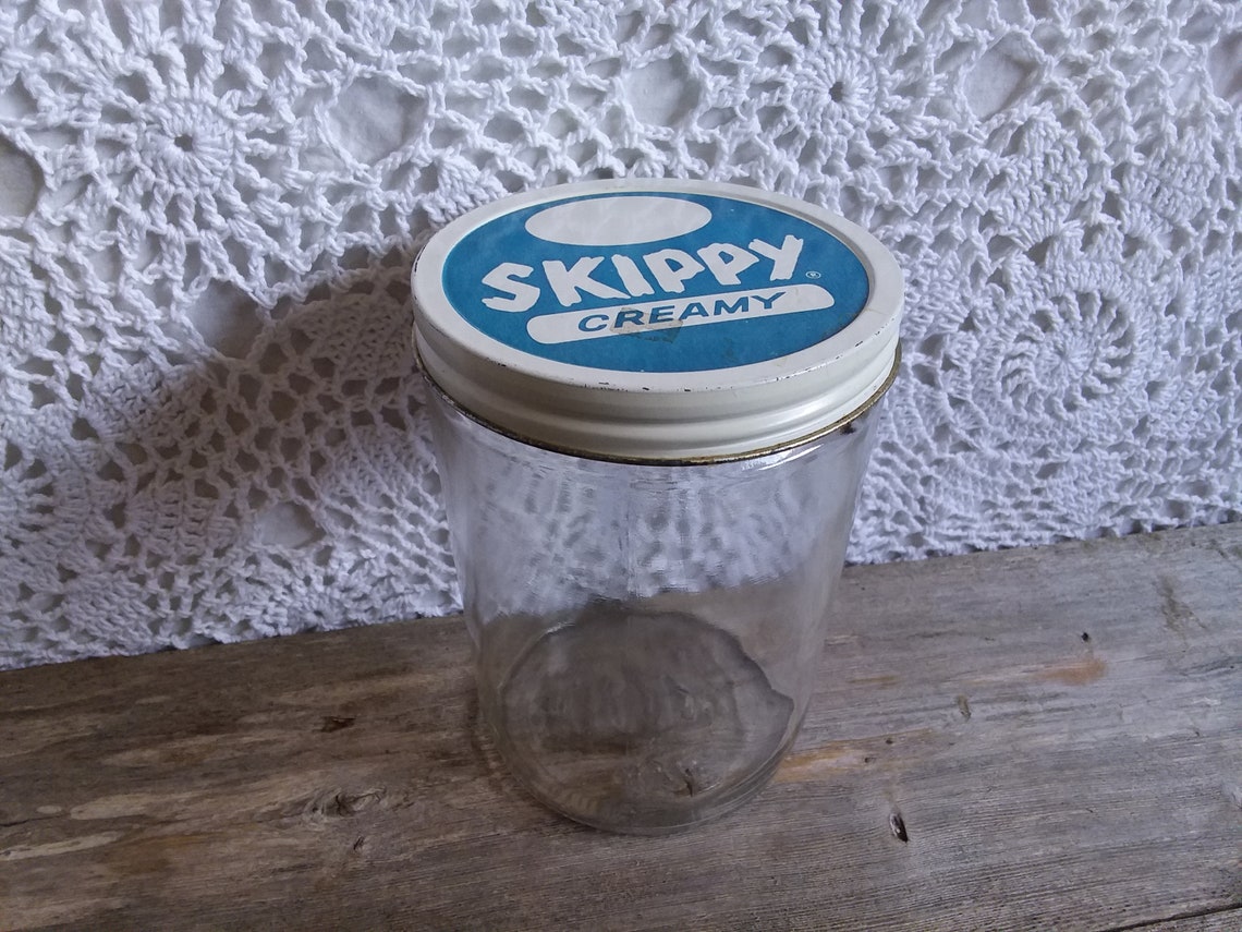 Vintage Jar Skippy Jar Skippy Peanut Butter Clear Glass Etsy