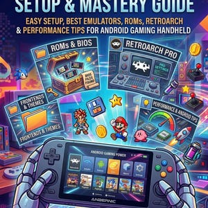 Guía de Anbernic RG556: Configuración sencilla, mejores emuladores, ROMs, RetroArch y consejos de rendimiento para consolas portátiles Android.