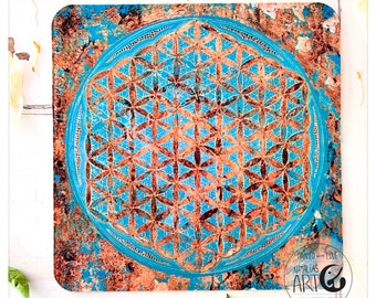 Flower of life - centerpiece mousepad - pad - with lotus effect underlay tree of life - flower of life, flower of life