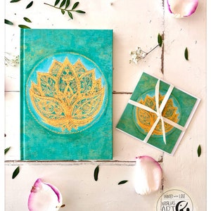 Lotus - Bundel - Notitieboekje met kaart, Notitieboek, BLANCO 128 pagina's