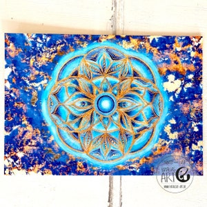 Magic moment - Mindfulness Postkate softfeel soft touch  postcard - Achtsamkeit, mandala  by Natalia Schäfer Chakra