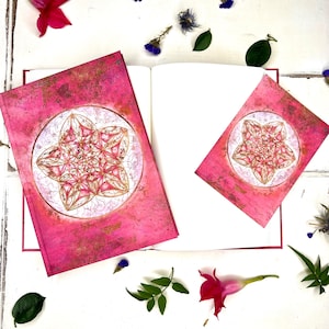Venus Frequency - Bundle - Carnet avec carte postale, carnet, yoga vierge 128 pages, journal soft touch
