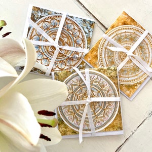 White Sage - set of 3 greeting cards - Mandala Cartes de voeux