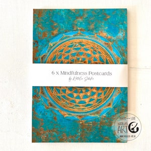 SET II - 6 x Mindfulness ansichtkaarten zacht aanvoelende ansichtkaarten - Mindfulness, mandala door Natalia Schäfer