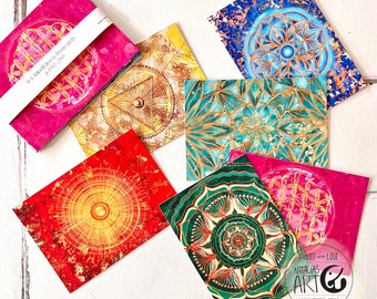 6 x Mindfulness Postkaten softfeel touch  postcards - Achtsamkeit, mandala  by Natalia Schäfer