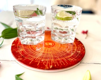 Bundle-The SUN ceramics carafe - tea pot ø 20 cm coaster plate with card ceramic tiles