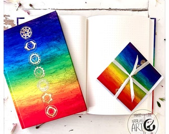 Chakra - Bundle - Notizbuch mit Karte, Notebook, GEPUNKTET 128 Seiten