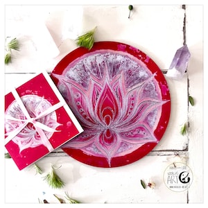 Openness- Lotus  -Mousepad - pad - Unterlage mit Glückwunschkarte - greetingcard
