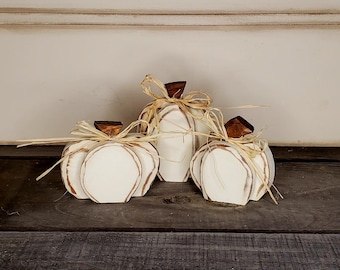 Mini Wood Pumpkin Set, Tier Tray Fall Decor