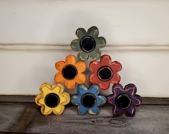 Wood Flower Autumn Flowers Fall Tier Tray Decor Shelf Sitter Thanksgiving Halloween Decor
