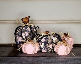 Paper Flower Pumpkin Decor - Fall Tier Tray, Mental Health Gift