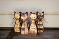 Wooden Americana Cat Independence Day Memorial Day Tier Tray Decor Primitive Wood Kitty