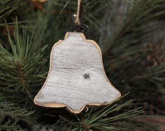 Rustic Wood Bell Ornament,Primitive Wood Bell Ornament Christmas Bell Ornament, Farmhouse Ornament, Stocking Gift, Gift Tag,Decor for Wreath