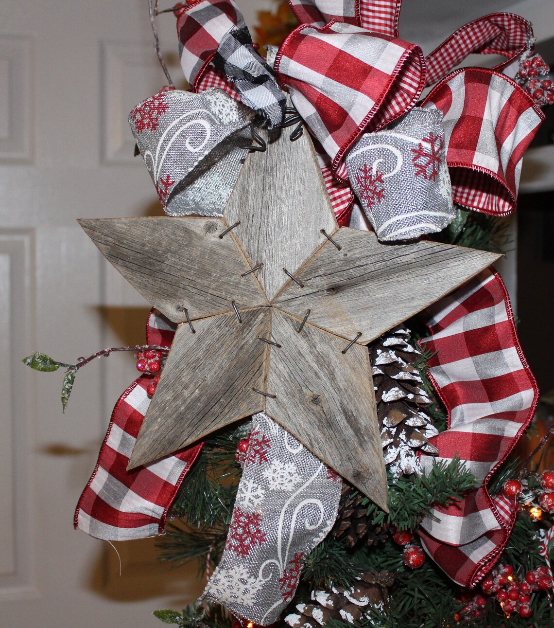 Rustic Star Tree Topper-primitive Star-christmas Star-modern Country ...