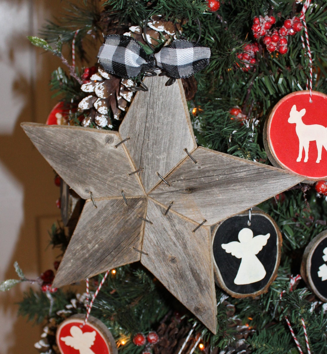 Rustic Star Tree Topper-primitive Star-christmas Star-modern Country ...
