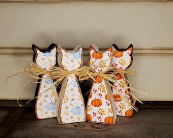 Wood Cat Cozy Fall Decor Autumn Tier Tray Cat Lover Gift