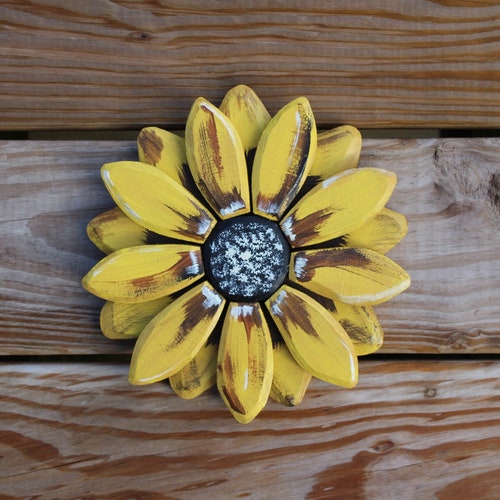 Wood Sunflower-Farmhouse Wood Flower-Modern Country Flower-Primitive Wall Flower-Rustic Country Wood Flower-Fall Decor-Wall ART-Home Decor