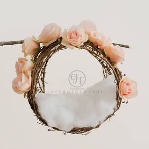 Hanging Floral Newborn Digital Backdrop/Valentine Newborn Digital Backdrop