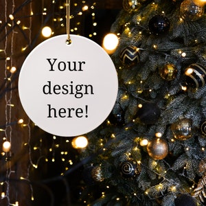 Christmas ornament mock-up, Blank Christmas ornament display