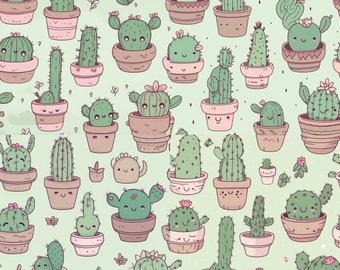 Cute Cactus repeating print