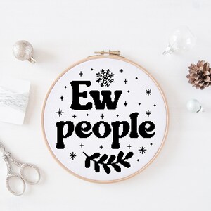 Ew People, Cross Stitch Pattern, Digital Download, Christmas Cross Stitch, Instant Download, Counted Cross Stitch, Beginner Pattern