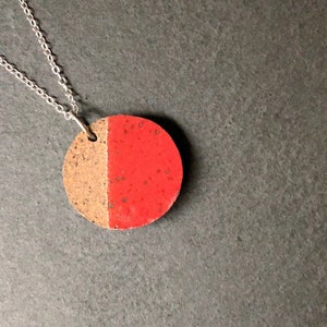 Unique geometric pendant, repurposed broken ceramic necklace, handmade jewellery, red glazed pottery, upcycled necklace, modern necklace image 10