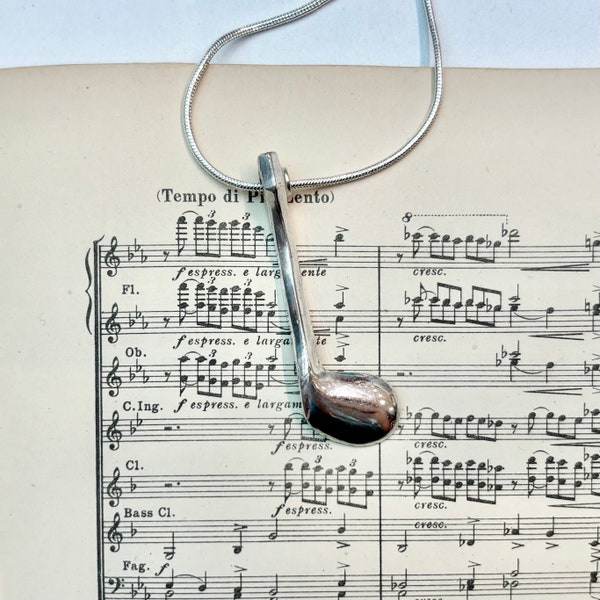 G sharp flute key pendant, handmade repurposed jewellery, musical instrument necklace, gifts for flautists, musician gifts